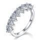 Trillion-Cut Moissanite Chevron Half Eternity Ring in 925 Sterling Silver