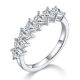Pear-Cut Moissanite Half Eternity Band Ring in 925 Sterling Silver