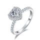 Heart-Cut Moissanite Pavé Halo Engagement Ring in 925 Sterling Silver