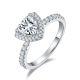 Trillion-Cut Moissanite Pavé Halo Engagement Ring in 925 Sterling Silver