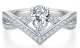 Pear-Cut Moissanite Twisted V-Band Promise Ring in 925 Sterling Silver