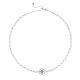 Floral Lace Station Chain Necklace in 925 Sterling Silver