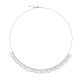 Italian Lace Woven Fringe Necklace in 925 Sterling Silver