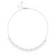 Stone-Free Italian Lace Beaded Collar Necklace in 925 Sterling Silver