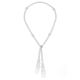 Italian Lace Woven Tassel Sweater Necklace in 925 Sterling Silver