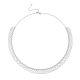 Stone-Free Scalloped Lace-Weave Choker Necklace in 925 Sterling Silver