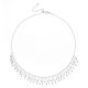 Italian Lace Beaded Fringe Tassel Necklace in 925 Sterling Silver
