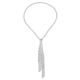 Stone-Free Italian Lace Tassel Lariat Necklace in 925 Sterling Silver