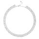 Italian Lace Woven Openwork Choker Necklace in 925 Sterling Silver