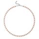 Bicone Crystal Italian Weave Tennis Necklace in 925 Sterling Silver