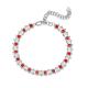 Bicolor Crystal Italian Woven Bracelet in 925 Sterling Silver