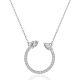 Moissanite Marquise Open Circle Pavé Pendant Necklace in 925 Sterling Silver