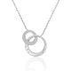 Round Moissanite Interlocking Circle Pendant Necklace in Sterling Silver