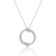 Round-Cut Moissanite Pear Accent Circle Pendant Necklace in 925 Sterling Silver