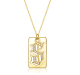 Round-Cut Moissanite Pavé Initial Tag Pendant Necklace in 925 Sterling Silver