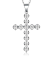 Round-Cut Moissanite Cross Pendant Necklace in 925 Sterling Silver