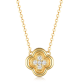 Round Moissanite Four-Leaf Clover Cluster Pendant Necklace in 925 Sterling Silver
