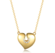 Heart-Shaped Moissanite Pavé Accent Pendant Necklace in 925 Sterling Silver