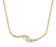 Marquise-Cut Moissanite Curved Wave Pendant Necklace in 925 Sterling Silver