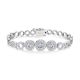 Round-Cut Moissanite Halo Link Bracelet in 925 Sterling Silver
