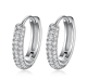 Pave Moissanite Huggie Hoop Earrings in 925 Sterling Silver