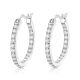 Round-Cut Moissanite Pavé Oval Hoop Earrings in 925 Sterling Silver
