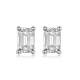 Emerald-Cut Moissanite Classic Four-Prong Stud Earrings in 925 Sterling Silver
