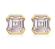 Asscher-Cut Moissanite Bezel Stud Earrings in 925 Sterling Silver