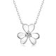 Round-Cut Moissanite Clover Floral Pendant Necklace in 925 Sterling Silver