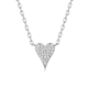 Round Moissanite Pavé Heart Pendant Necklace in 925 Sterling Silver