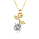Round-Cut Moissanite Floral Vine Pendant Necklace in 925 Sterling Silver