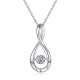 Round-Cut Moissanite Infinity Twist Pendant Necklace in Sterling Silver