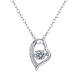 Round-Cut Moissanite Floating Heart Pendant Necklace in 925 Sterling Silver