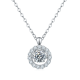 Round-Cut Moissanite Halo Pendant Necklace in 925 Sterling Silver