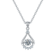 Round-Cut Moissanite Teardrop Dangle Pendant Necklace in 925 Sterling Silver