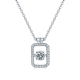 Round-Cut Moissanite Perfume Bottle Halo Pendant Necklace in 925 Sterling Silver
