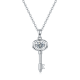Round-Cut Moissanite Key Pendant Necklace in 925 Sterling Silver