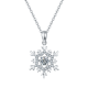 Round-Cut Moissanite Snowflake Halo Pendant Necklace in 925 Sterling Silver