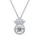 Round-Cut Moissanite Crown Pendant Necklace in 925 Sterling Silver