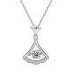 Round-Cut Moissanite Dancing Dress Pendant Necklace in 925 Sterling Silver