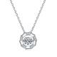 Round-Cut Moissanite Geometric Circle Pendant Necklace in 925 Sterling Silver