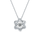 Round-Cut Moissanite Dancing Star Pendant Necklace in 925 Sterling Silver