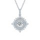 Round-Cut Moissanite Geometric Halo Pendant Necklace in 925 Sterling Silver