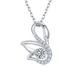 Round-Cut Moissanite Swan Pendant Necklace in 925 Sterling Silver