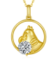 Round-Cut Moissanite Rooster Zodiac Circle Pendant Necklace in 925 Sterling Silver