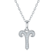 White Moissanite Aries Zodiac Pavé Pendant Necklace in 925 Sterling Silver