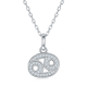 Round Moissanite Pave Cancer Zodiac Pendant Necklace in 925 Sterling Silver