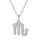 Round-Cut Moissanite Scorpio Zodiac Pavé Pendant Necklace in 925 Sterling Silver