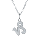 White Moissanite Capricorn Zodiac Pavé Pendant Necklace in 925 Sterling Silver