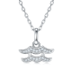 Round-Cut Moissanite Aquarius Zodiac Wave Pendant Necklace in Sterling Silver